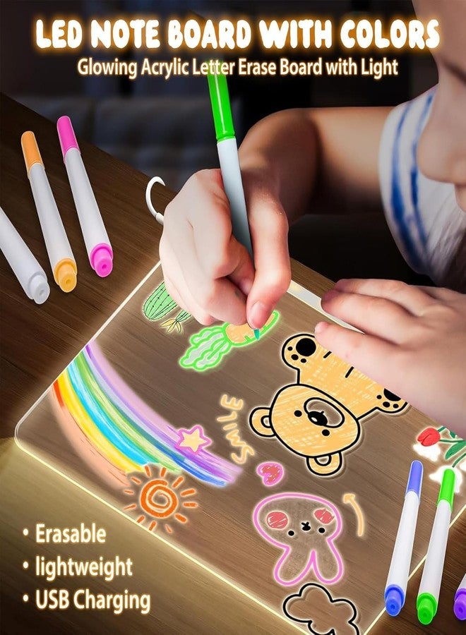 Zerkbiey LED Note Board with Colors, Lumiboards Led Drawing Board for Kids, Clear Drawing Board with Light, 12 Inch Light-Up Acrylic Writing Board, Ideal Gift for Birthdays, Christmas (30 X 20cm) - Image 2